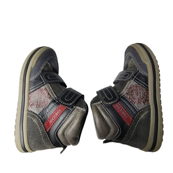 Geox Leather Booties Gray Blue Black Boys Size 11 - Picture 7 of 12